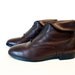 SALE Vintage 80s Granny Boots Brown Leather Prima Royale Cuff Zip up Size 8.5