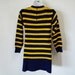 SALE Vintage Sweater Dress navy and yellow striped with large Dandelion fllower pattern. Slouchy Sweater.