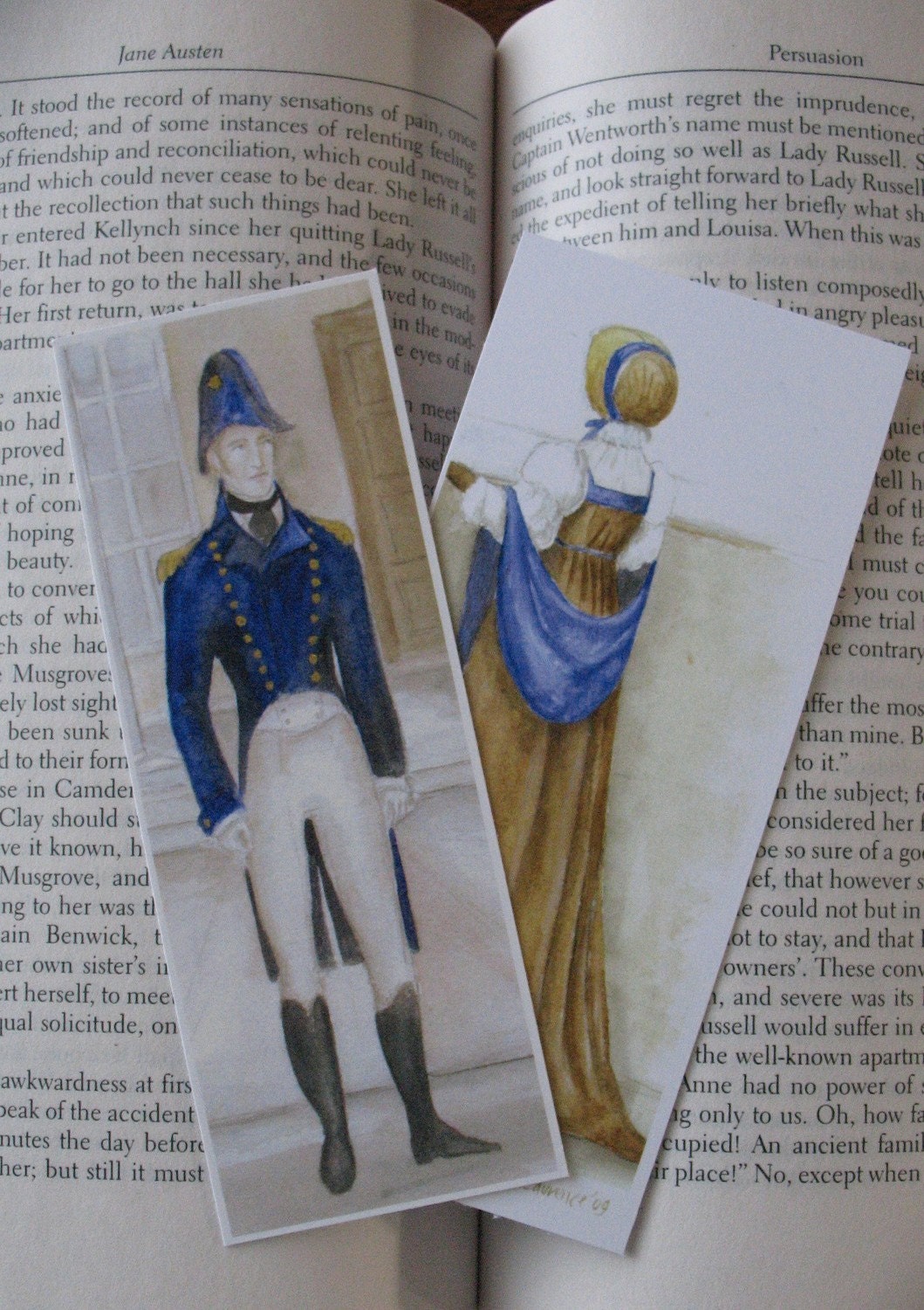 Anne Elliot and Captain Wentworth Bookmark Set