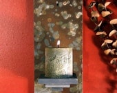 Natural Slate Wall Candle Sconce on Copper Stone