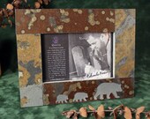 4x6 Real Slate Picture Frame - Bear on Copper Stone