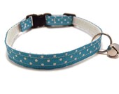 Breakaway Cat Collar - Sky Blue with Dots