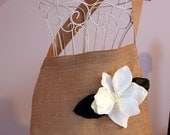 Burlap and Magnolia Tote