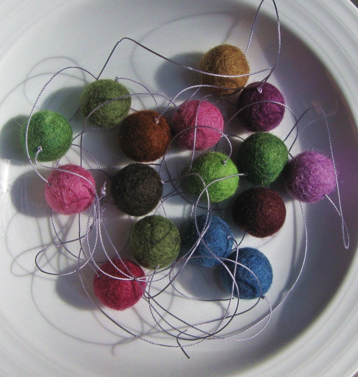 Wildflowers Garland  - a strand for colorful celebrations -- 16 balls, 7 feet long