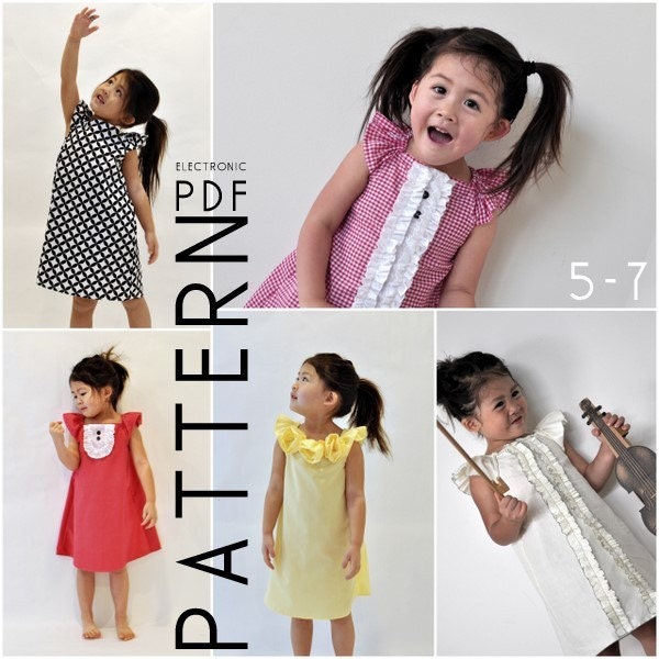 5, 6, 7 - The Charissa Dress - Downloadable PDF Pattern and Instructions