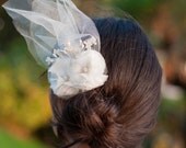 Anneliese  -  Romantic Bridal headpiece with Delicate Fabric Flowers