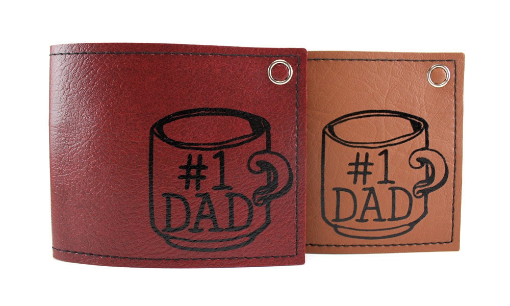 Number 1 Dad Wallet  - Available in Deep Red or Dusty Brown