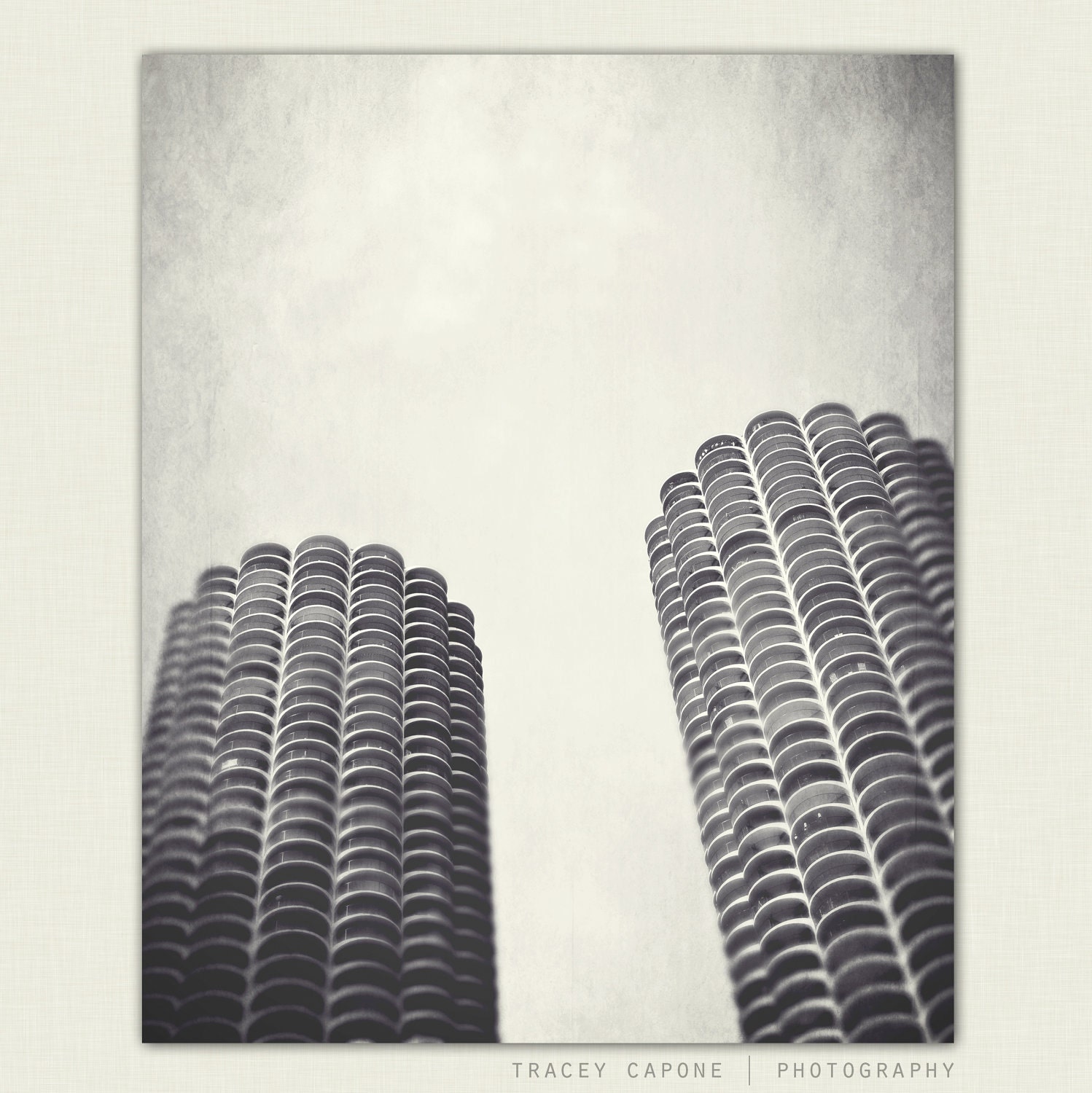 Chicago wall art - urban home decor, Chicago photography - Legends - Marina Towers, Chicago architecture, soft grey, Chicago print
