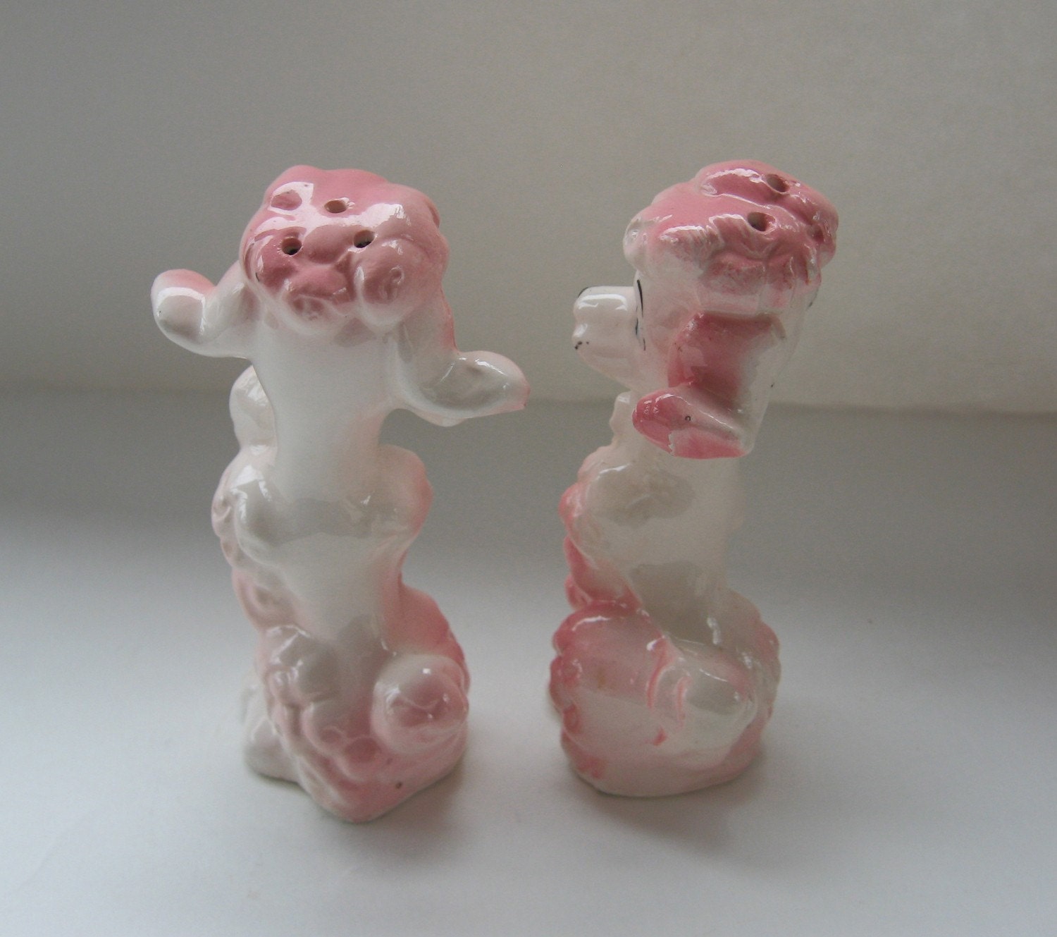 Vintage Pink Poodle Salt and Pepper Shakers - Japan