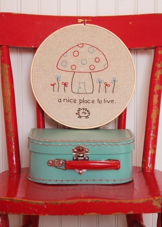 Mushroom House Embroidery PATTERN