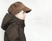 Snood Hood Jacket For Kids. BROWN