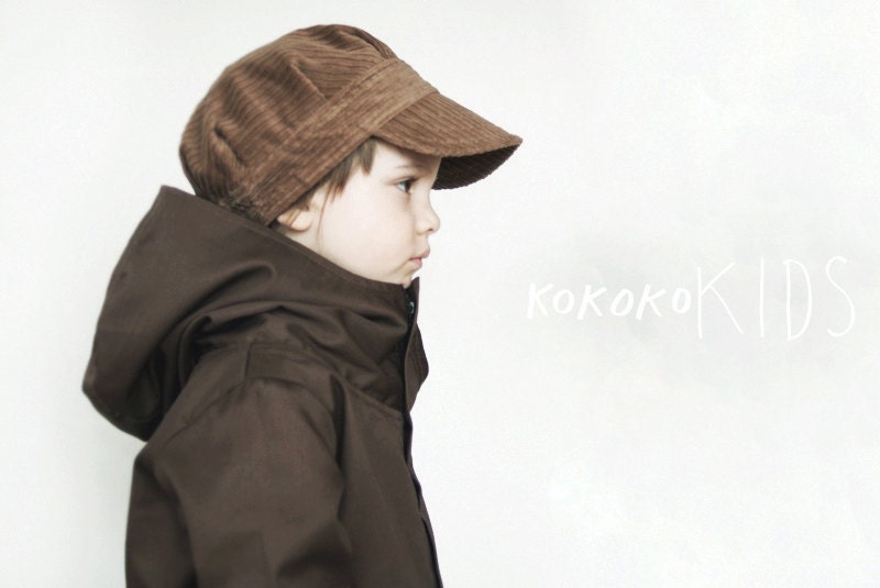 Snood Hood Jacket For Kids. BROWN
