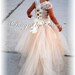Custom Made Champagne Flowergirl Dress. Corset top, tutu skirt with train and hair clip. Size 12m-5T. Custom sizes and colors available