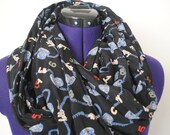 Light phone Infinity Loop Scarf - with diamond pattern long soft cloth