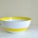 Vintage HUGE Cathrineholm 11" White with Yellow Band Enamel Bowl