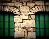 Volcano Theatre Doors Photograph 16x20 - theater rock historic green black gray art print home decor