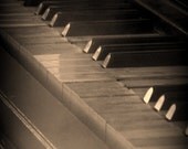 Ghost Piano Photograph 8x10 - music instrument keys black white sepia brown gift art print home decor