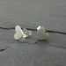 Silver Heart Earrings. Sweet Heart Stud Earrings. Love, Dainty, Post