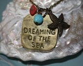 Aqua Coral Starfish Necklace