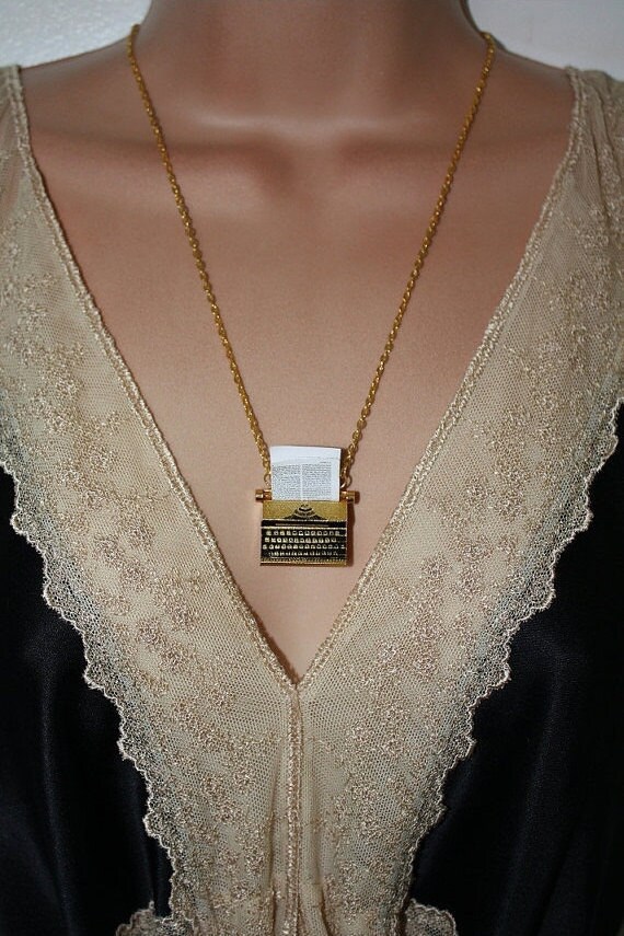The Writer - Gold Plated Typewriter Necklace