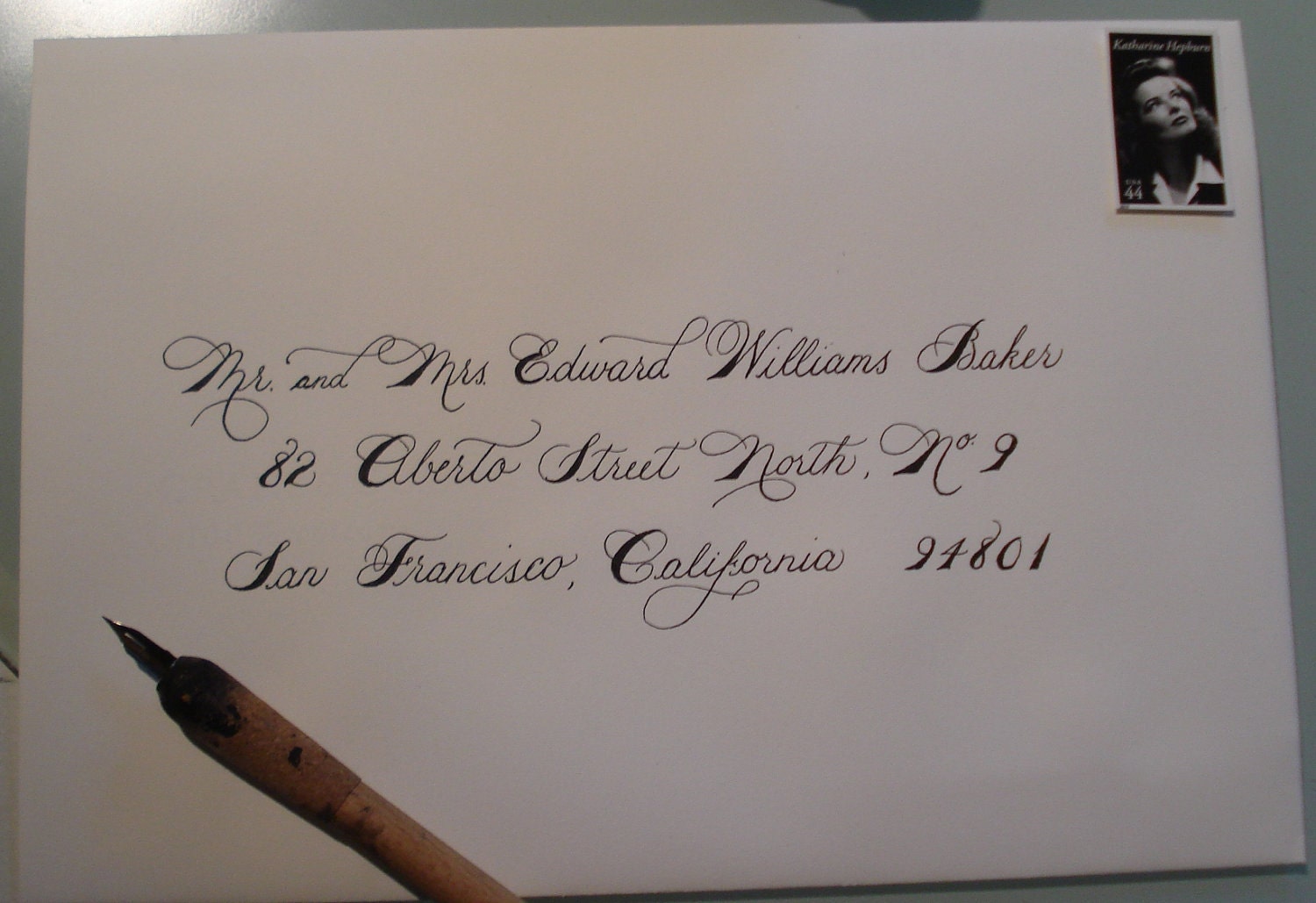 Wedding envelope calligraphy Betsy font