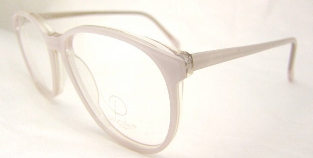1980s New old white frame eyeglasses  Pascale Brand France  SWEET Frames ,with Demo Lenses