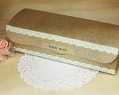 Natural Kraft Arched DIY BOX with Handmade label, 23.6x9cm, set of 4, U1057