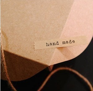 2 sets of Natural Kraft HANDMADE label stickers 288, U6001
