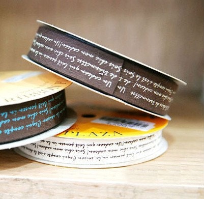 20mm, Brown n cream Cotton lettering Tape 15 Yards, U2165