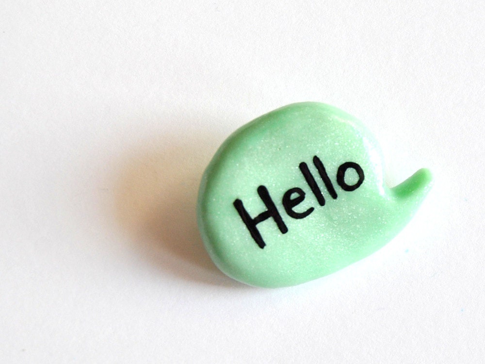 Pin brooch balloon polymer clay mint