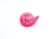 Neon pin brooch hot pink