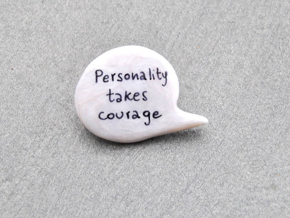 Brooch white polymer clay pin speech bubble