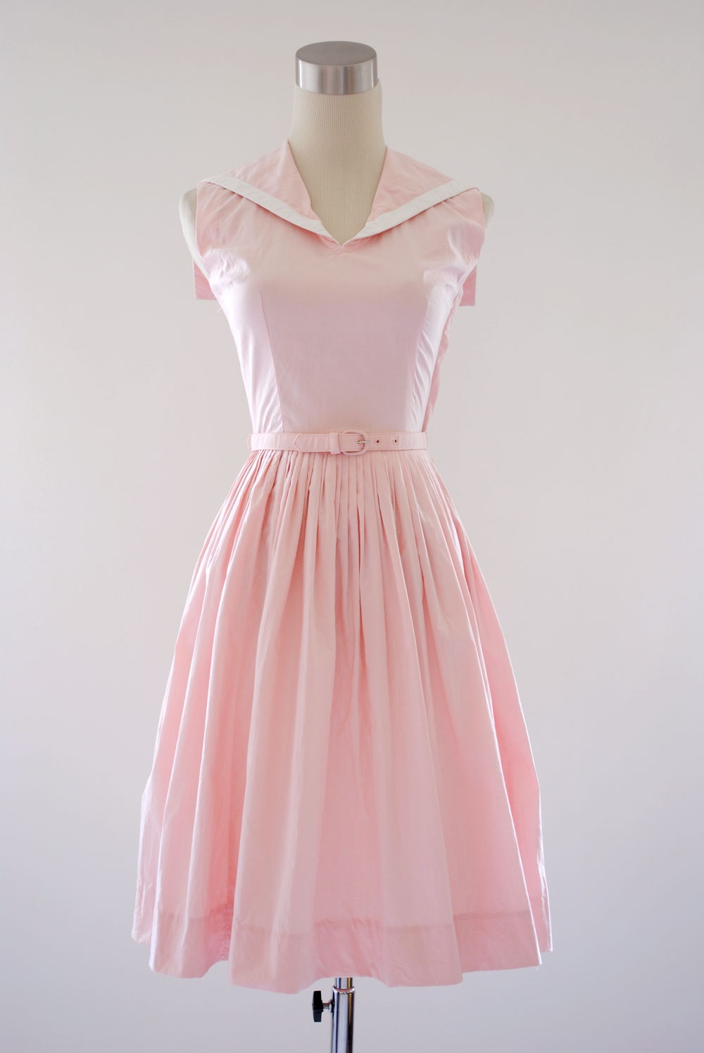 Vintage 1960s Pink Bobbie Brooks Nautical Day Dress