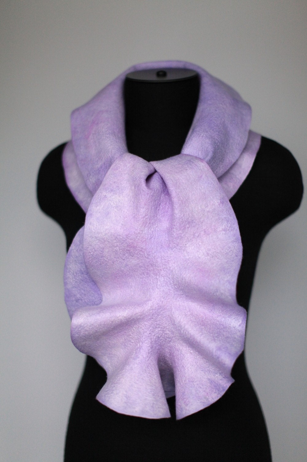Felted Wavy Scarf Lavender