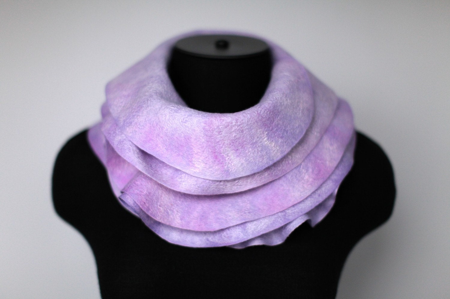 Felted Wavy Scarf Lavender