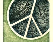 Peace Sign - Original Woodblock Print