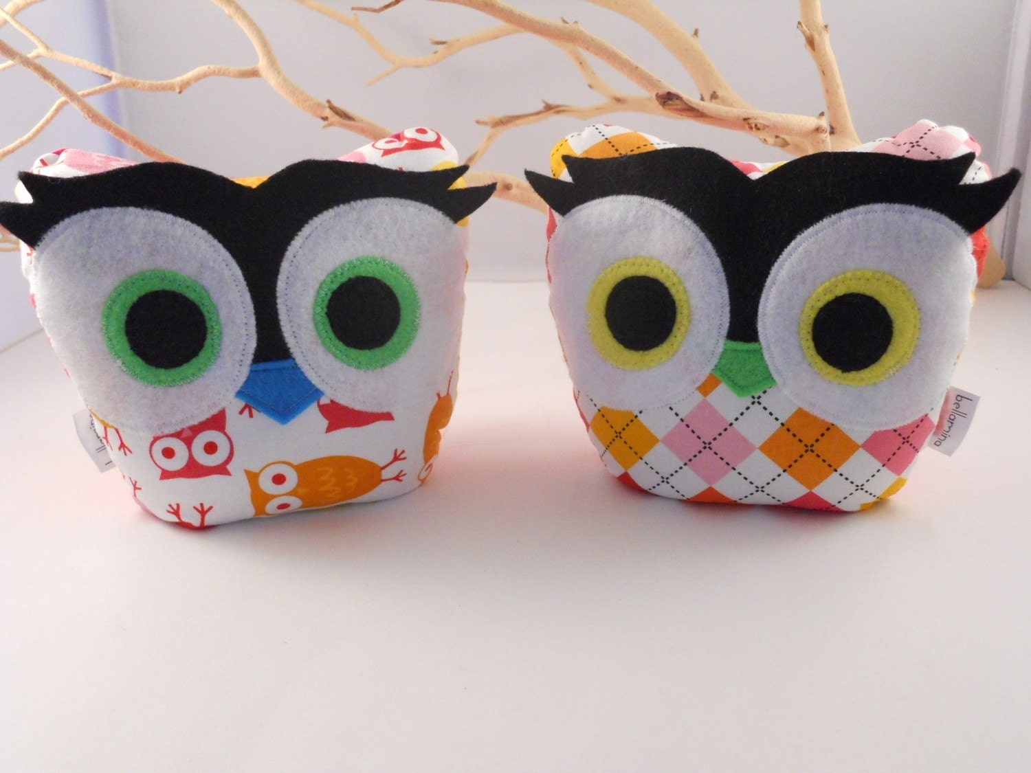 2 owl bookends owl doorstops  paperweight by bellamina