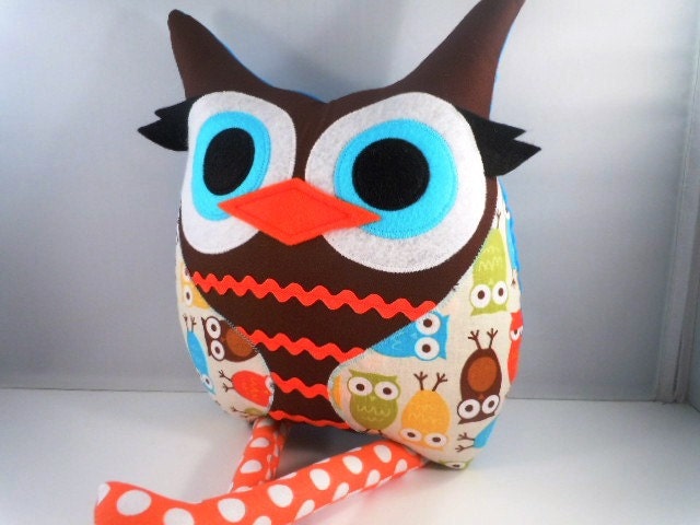 Stuffed Plushowl Soft Baby Toy Doll  blue  Bermuda Owls