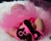 Newborn cowboy boots black or brown and hot pink you pick your colors and size