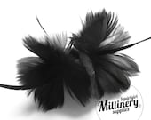 Black Goose Feather Flower Hat Trim for Fascinators, Wedding Veils and Hat Making