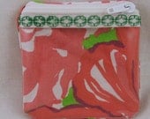 Small Cosmetic or Coin Pouch with clear zippered pocket