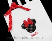 Boys or Girls Personalized Mouse Tote Bag, Perfect for Character Autographs, Monogrammed, Custom Fabrics, Colors, and Fonts