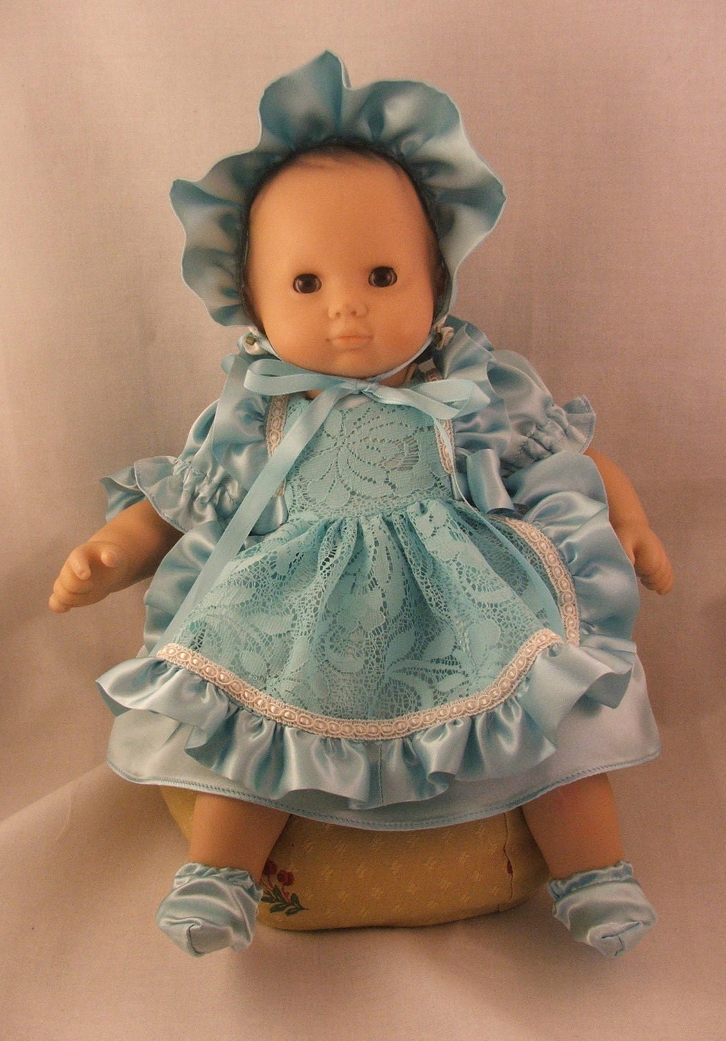 Elegant Blue Dress Ensemble for Bitty Baby