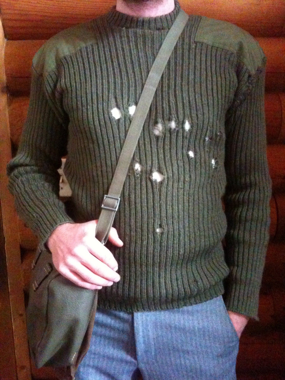 vintage L.L Bean sweater and bread bag