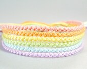 Handmade Pastel Rainbow Friendship Bracelet Set