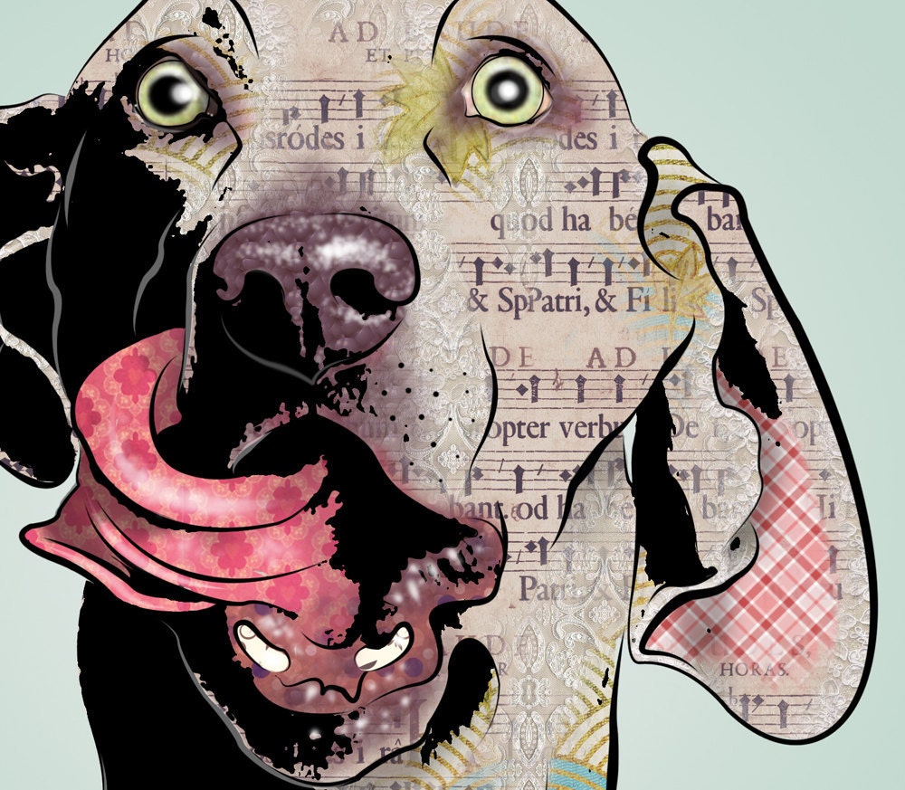 Weimaraner, 11x14" Pop Art Print, Dog Art