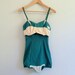 1940s 1950s Pinup Bathing Suit XS Turquoise Blue 50s One Piece Bombshell Swimsuit Rose Marie Reid Small