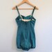 1940s 1950s Pinup Bathing Suit XS Turquoise Blue 50s One Piece Bombshell Swimsuit Rose Marie Reid Small