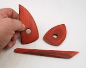Padauk Pottery Tool Set, Wood Bowl Rib, Trim Knife