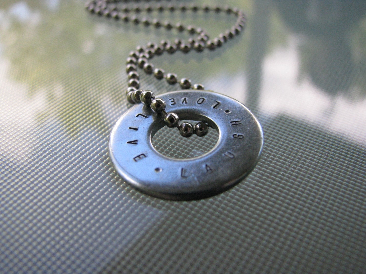 Live Laugh Love Hand Stamped Necklace